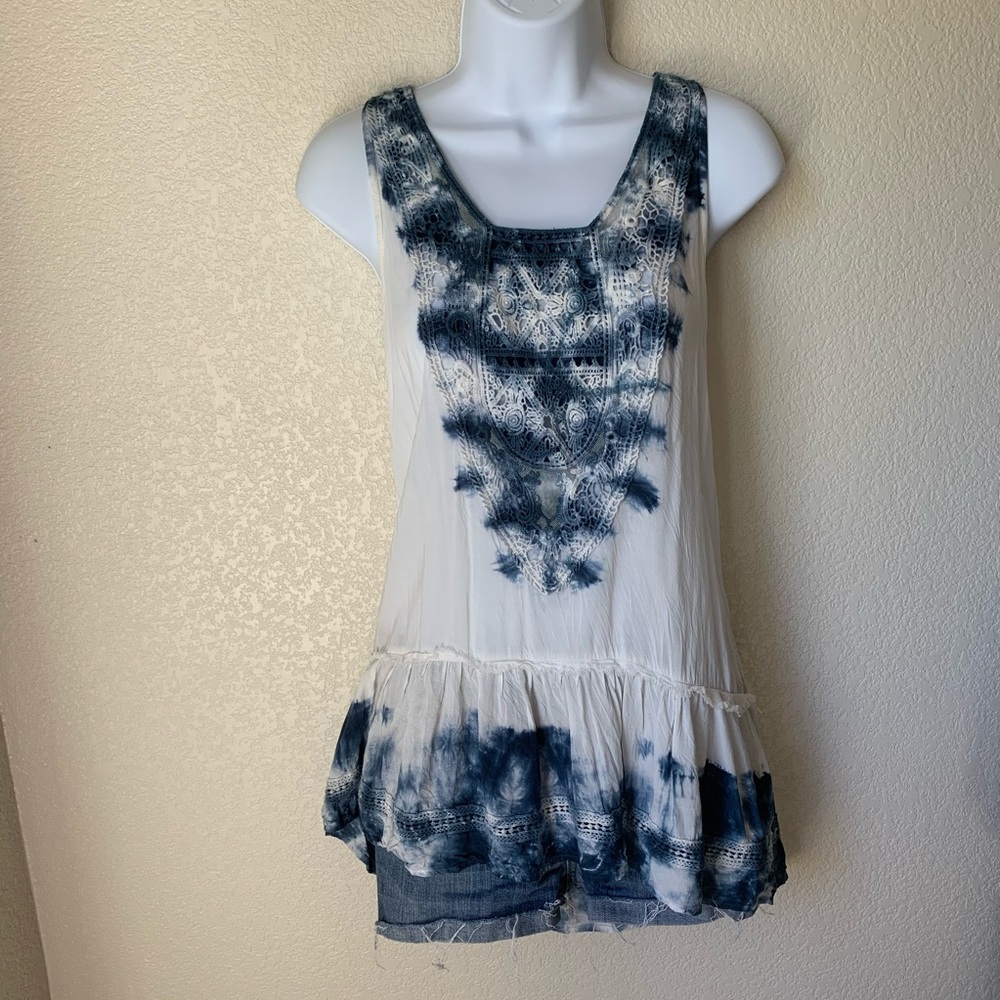 Tie-Dye Crochet Tunic Top